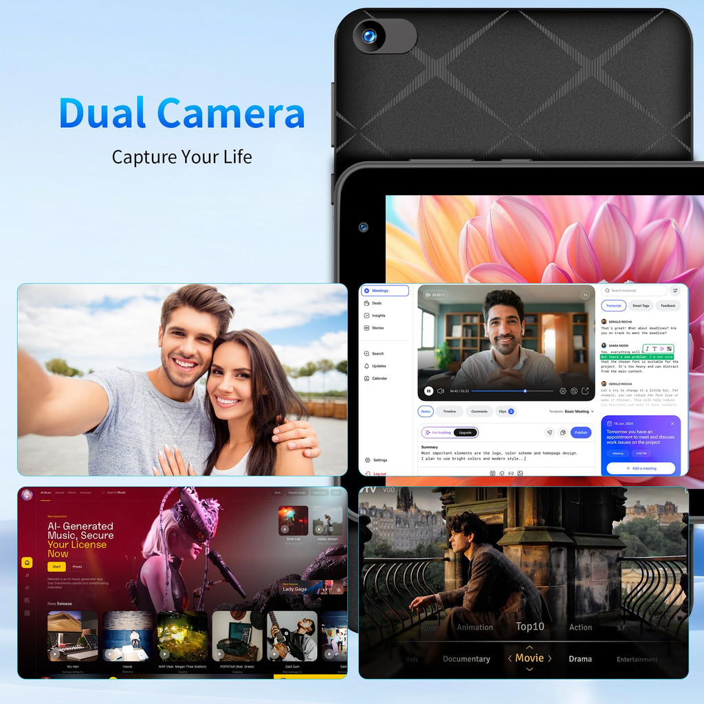 7 Inch Tablet with Case, 32GB+1TB Expand, 5G WiFi, IPS Display (Black) G338421