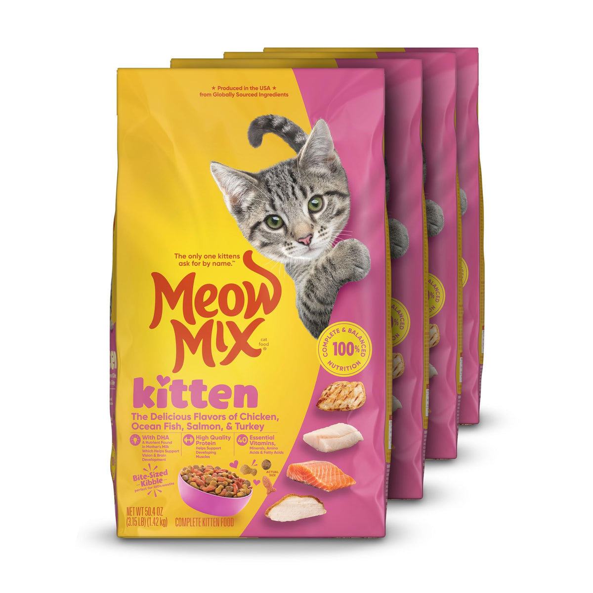Dry Cat Food for Kittens, 4 Bags Q19847