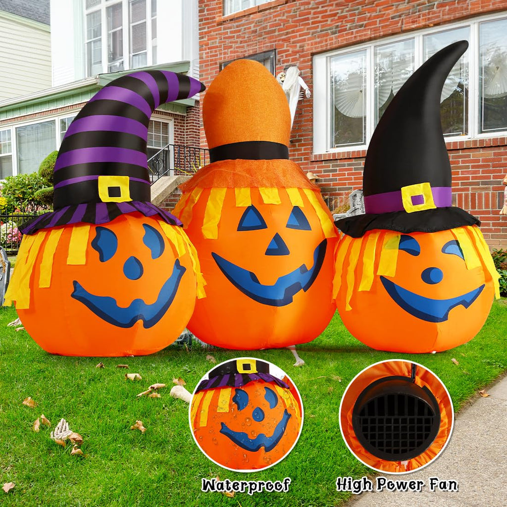 6 FT Halloween Inflatables Outdoor Pumpkin Combo with LED Lights U37631