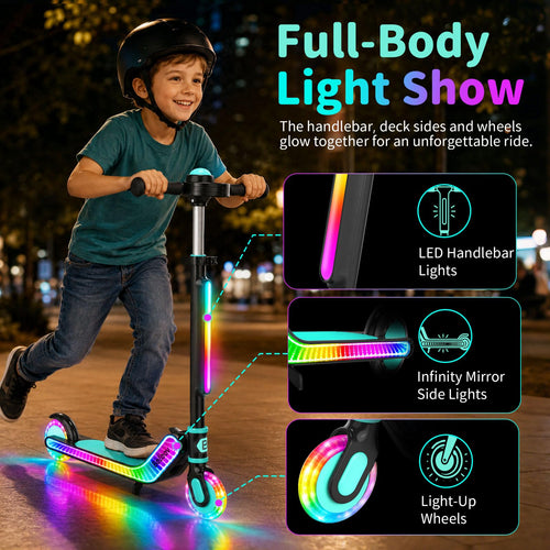2 Wheel Folding Kick Scooter with Light-Up Deck E739