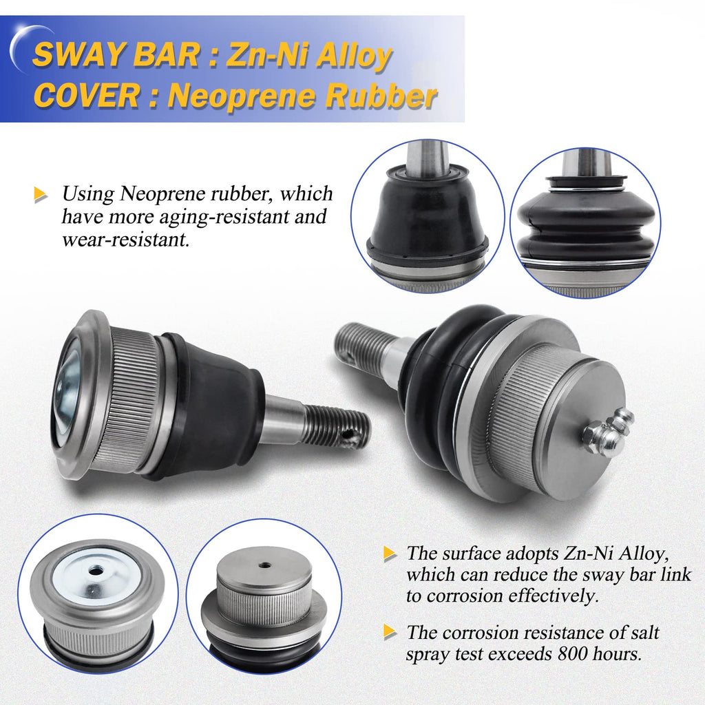 Zinc-Nickel Alloy Front Upper & Lower Ball Joints U733512
