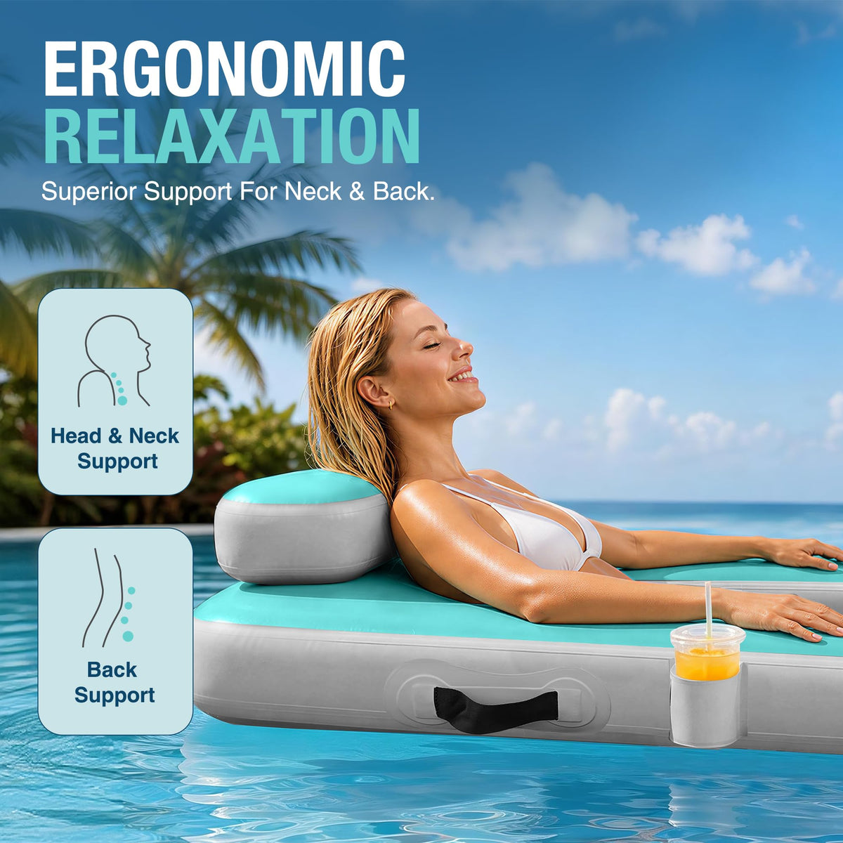 Inflatable Floating Chair with Cup Holder F33705