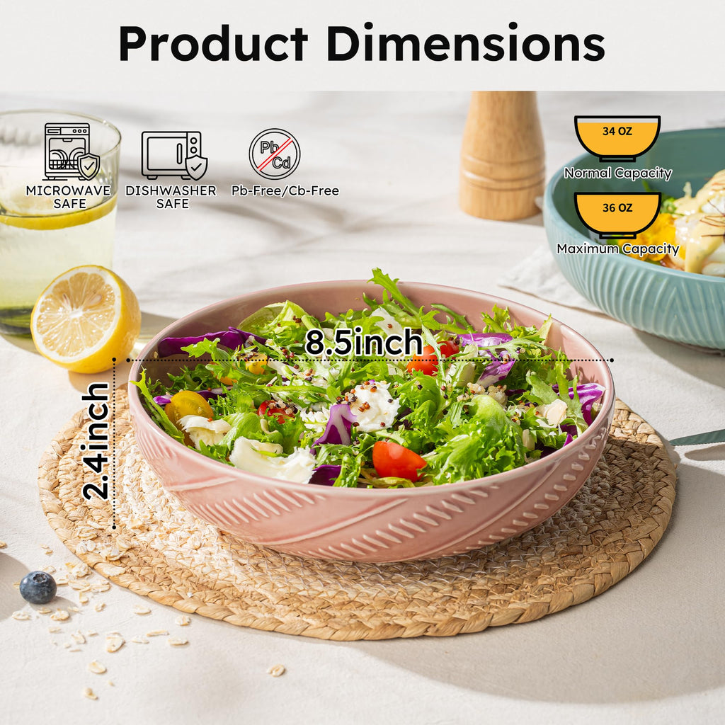 8.5Inch 36OZ Ceramic Pasta Bowls Set of 4 R58531