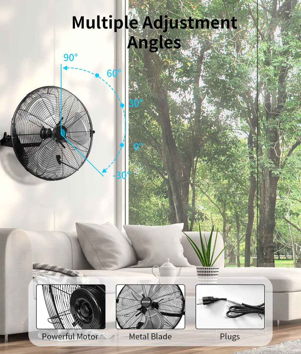 20 Inch High Velocity Metal Wall Mount Fan E53267
