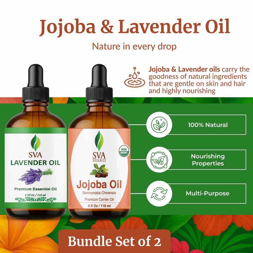 Jojoba Lavender Duo Glass Bottles with Droppers 4 Fl oz L553979