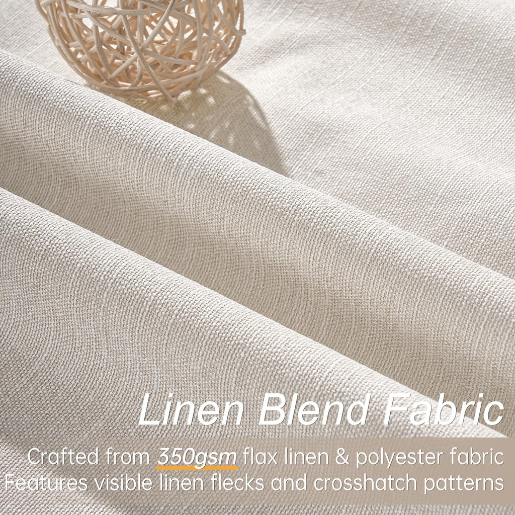 Cream Linen Blackout Curtains 84 Inch Pinch Pleat D548