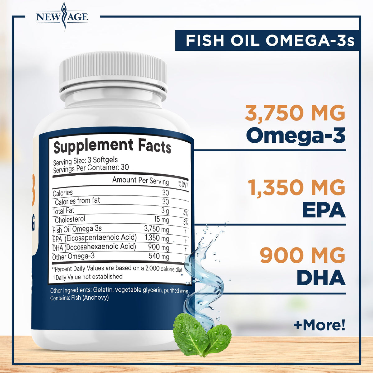 Triple Strength Omega 3 Fish Oil 3750 mg EPA & DHA 180 Count P335062