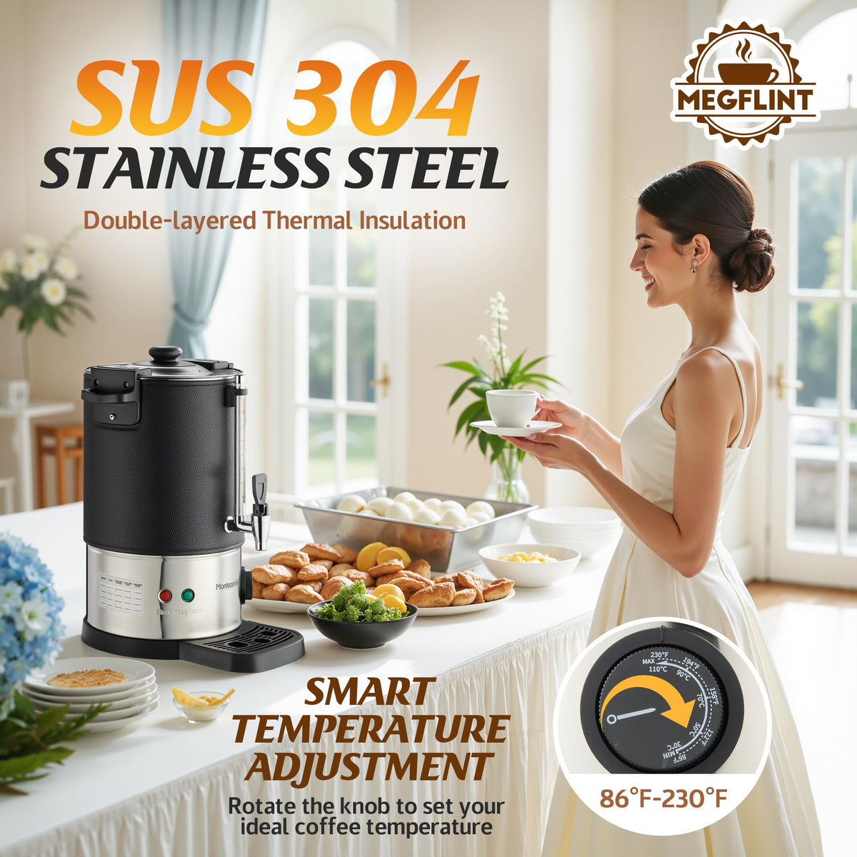 50-Cup Stainless Steel Double Insulated Coffee Urn A897632