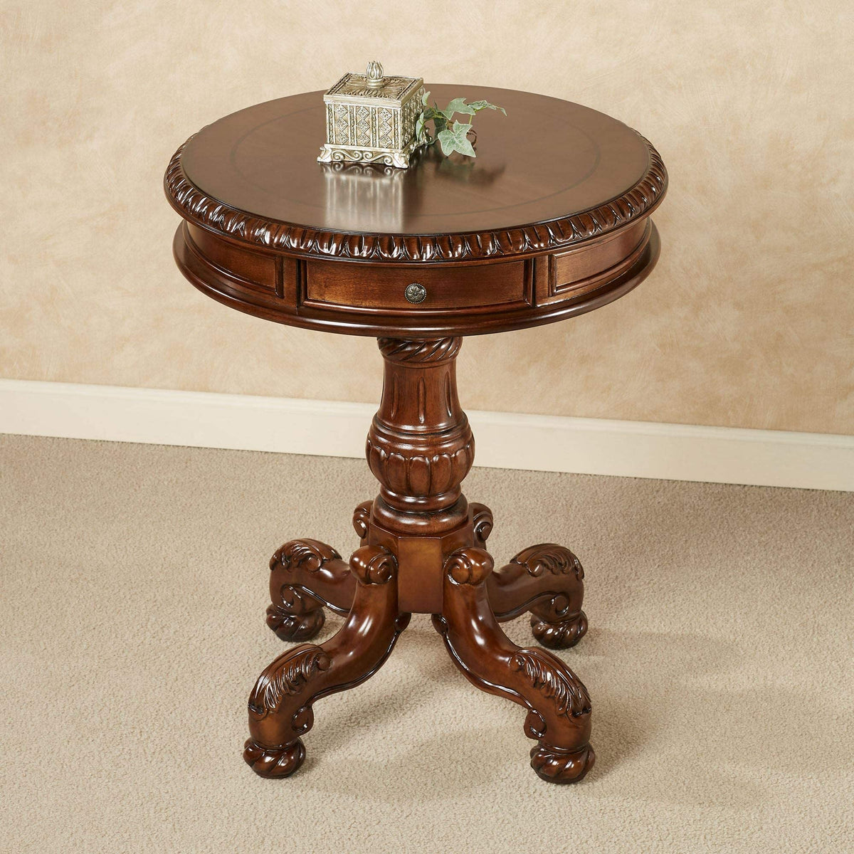 Autumn Cherry Pedestal End Table B417133