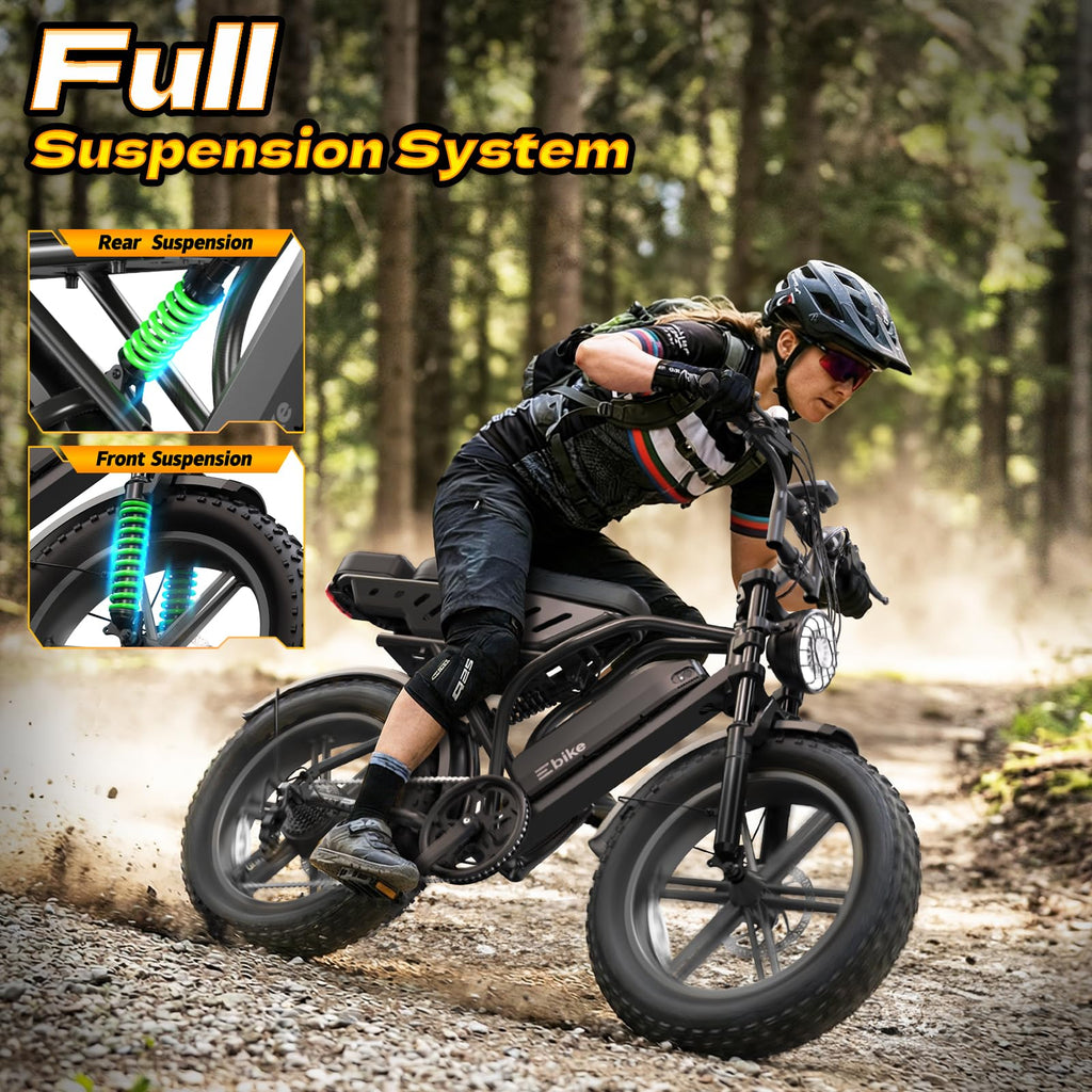 Electric Bike 48V 15Ah Battery 20"x4" Fat Tire M166029