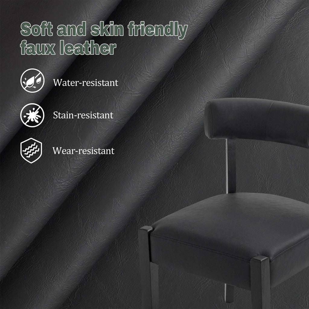Black Faux Leather Dining Chairs Set of 4 O9652