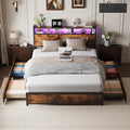 Queen Bed Frame with 4 Storage Drawers and Headboard Q65281