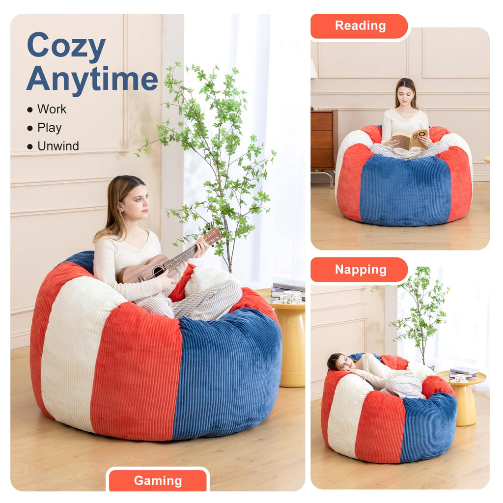 Shredded Foam Bean Bag Chair with Arms D7385