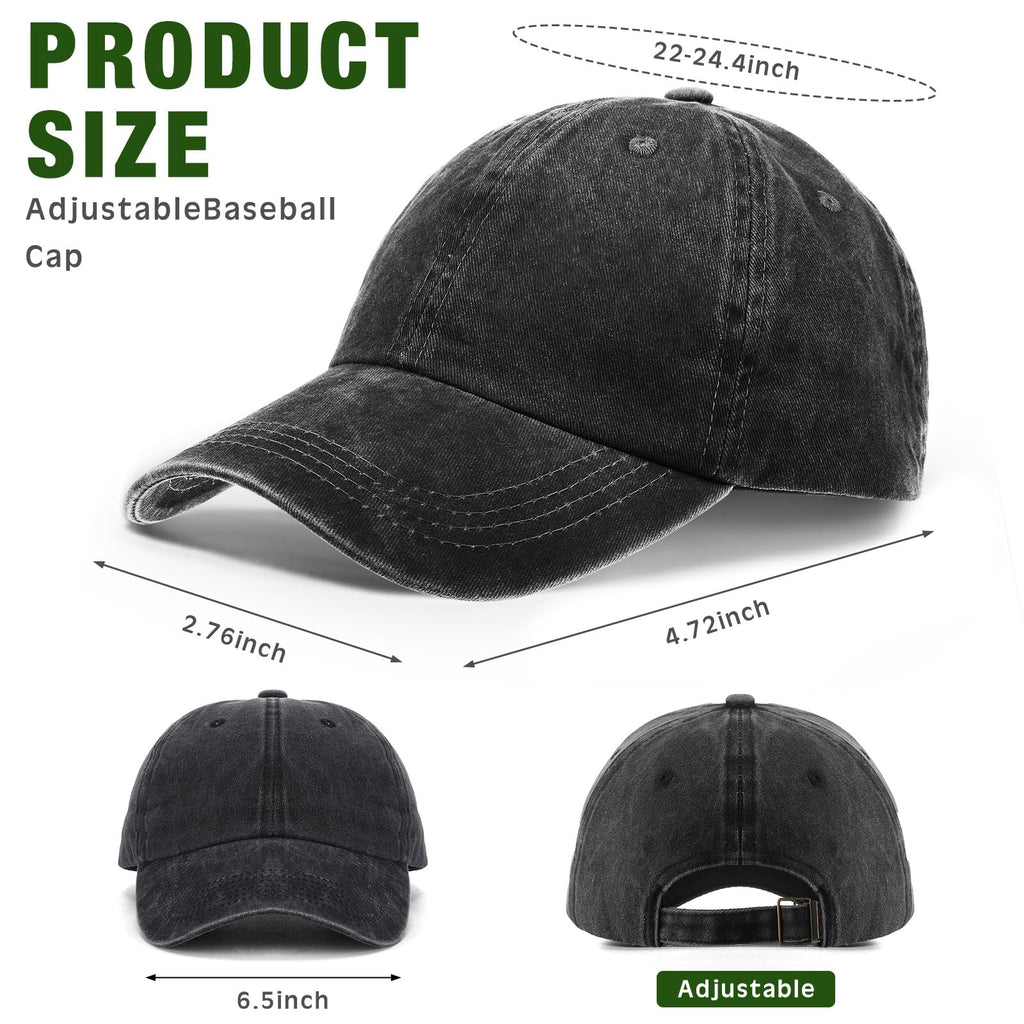 30 Pack Washed Denim Distressed Adjustable Cotton Baseball Cap M375