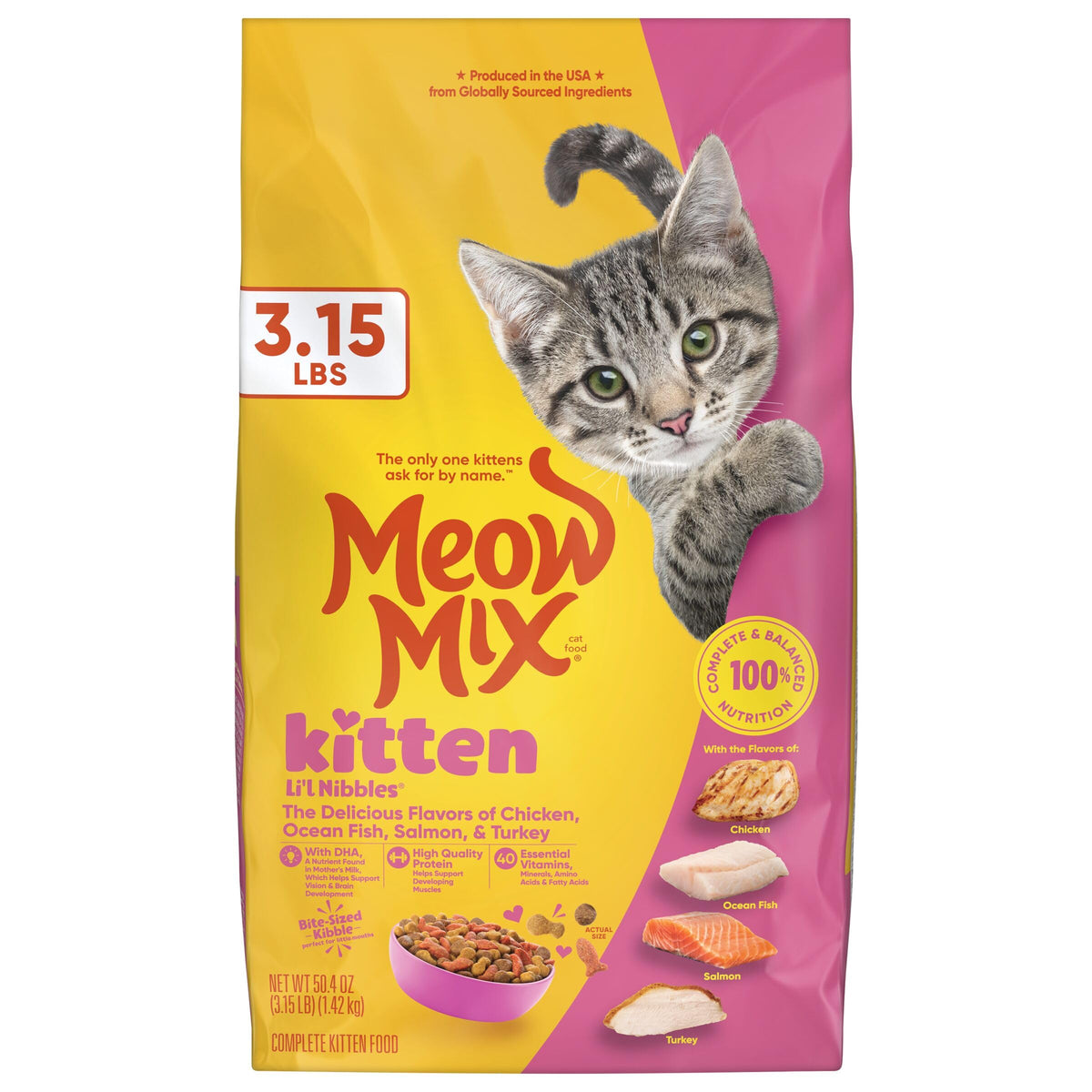 Dry Cat Food for Kittens, 4 Bags Q19847