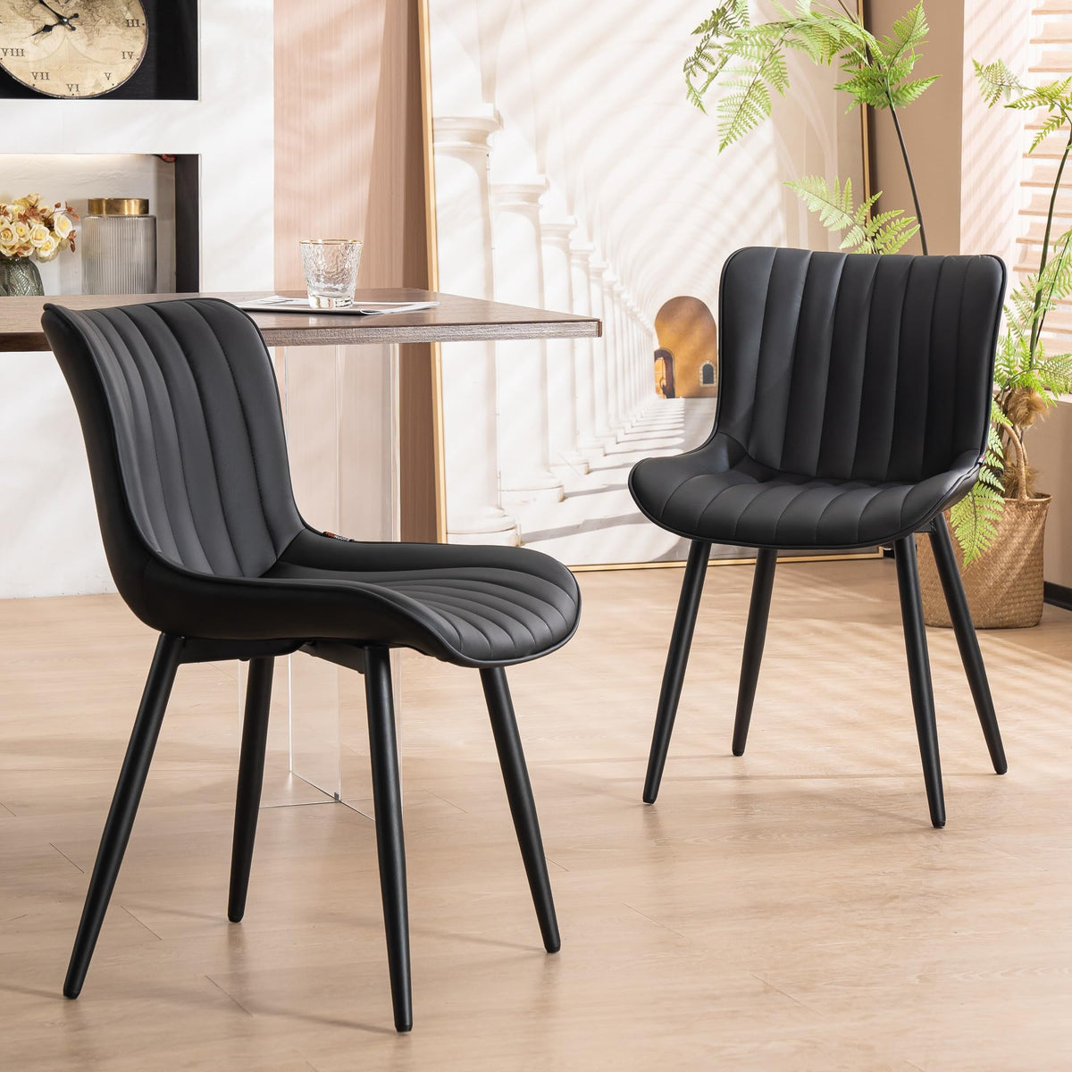 Black Dining Chairs Set of 2 R677146