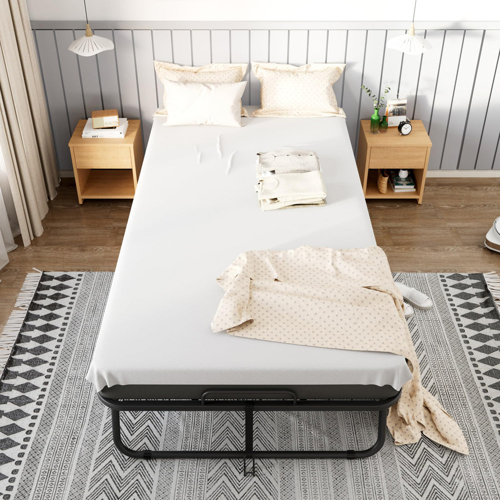 Folding Bed with Mattress Metal Frame Cot Size C20370