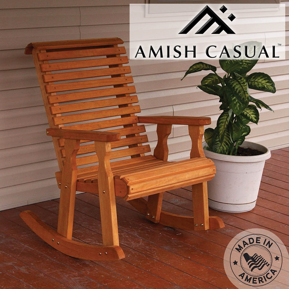 Cedar Stain Pressure Treated Rocking Chair S934