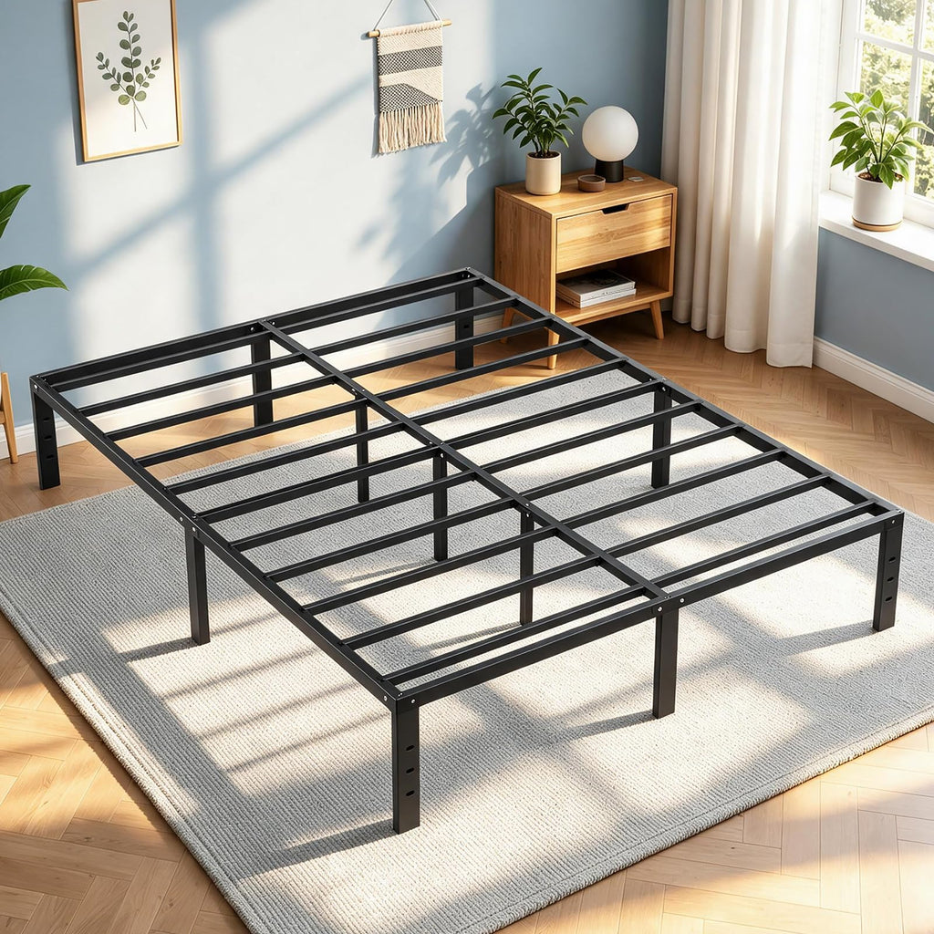 Queen Metal Platform Bed Frame with Storage O4677