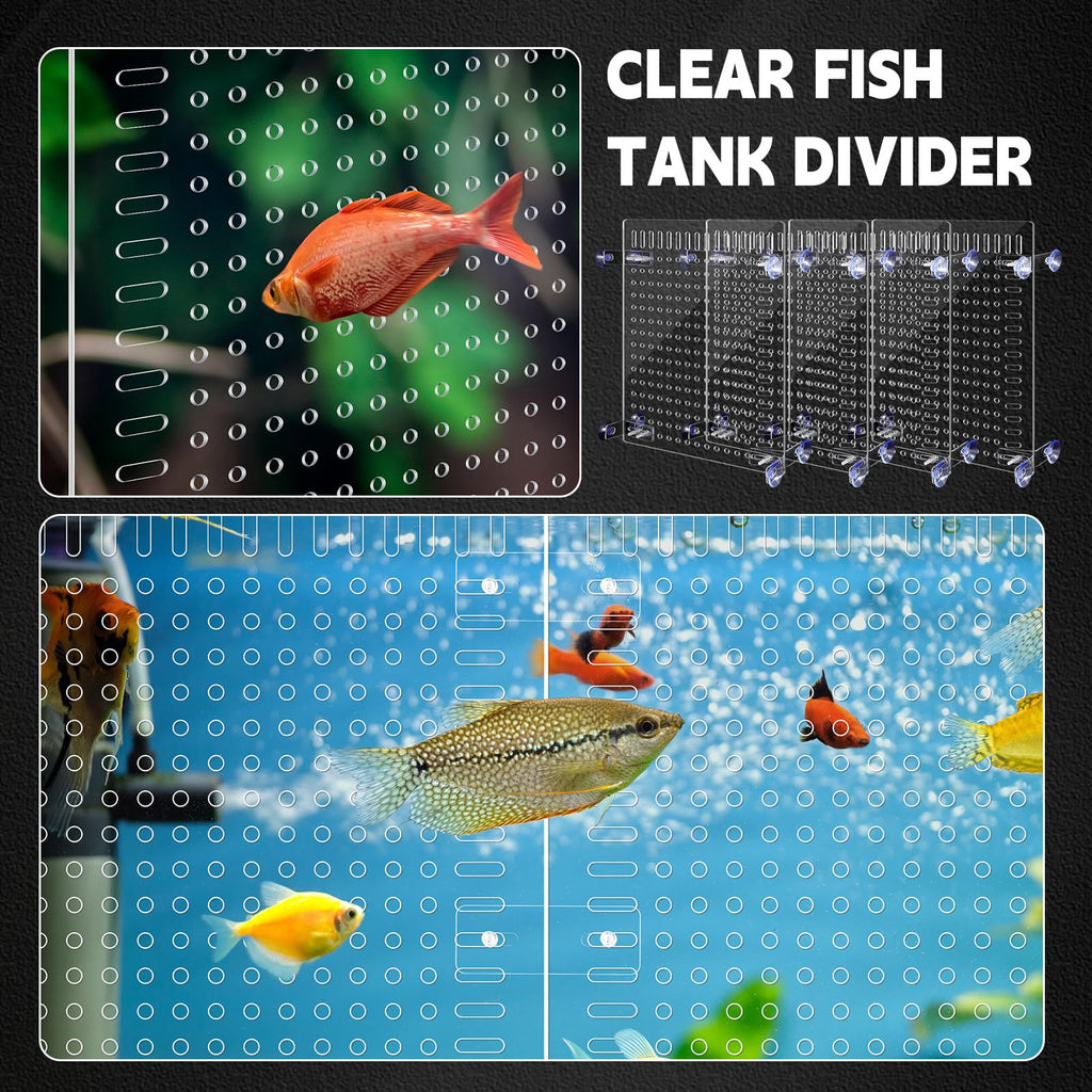 4 Set Acrylic Aquarium Divider Fish Tank Panels P4293