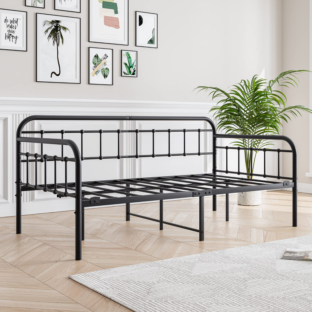 Black Twin Size Metal Daybed Frame M8138