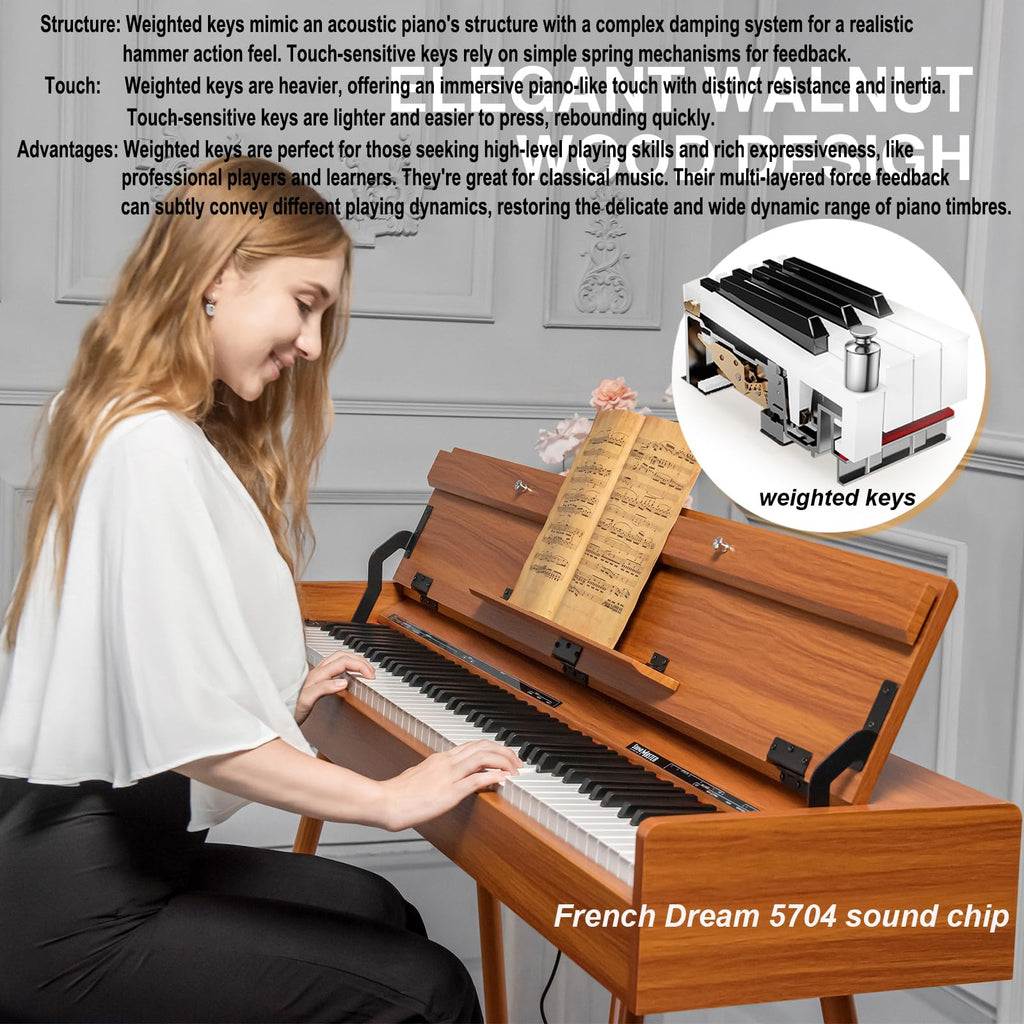 88 Key Weighted Digital Piano with Triple-Pedal L165