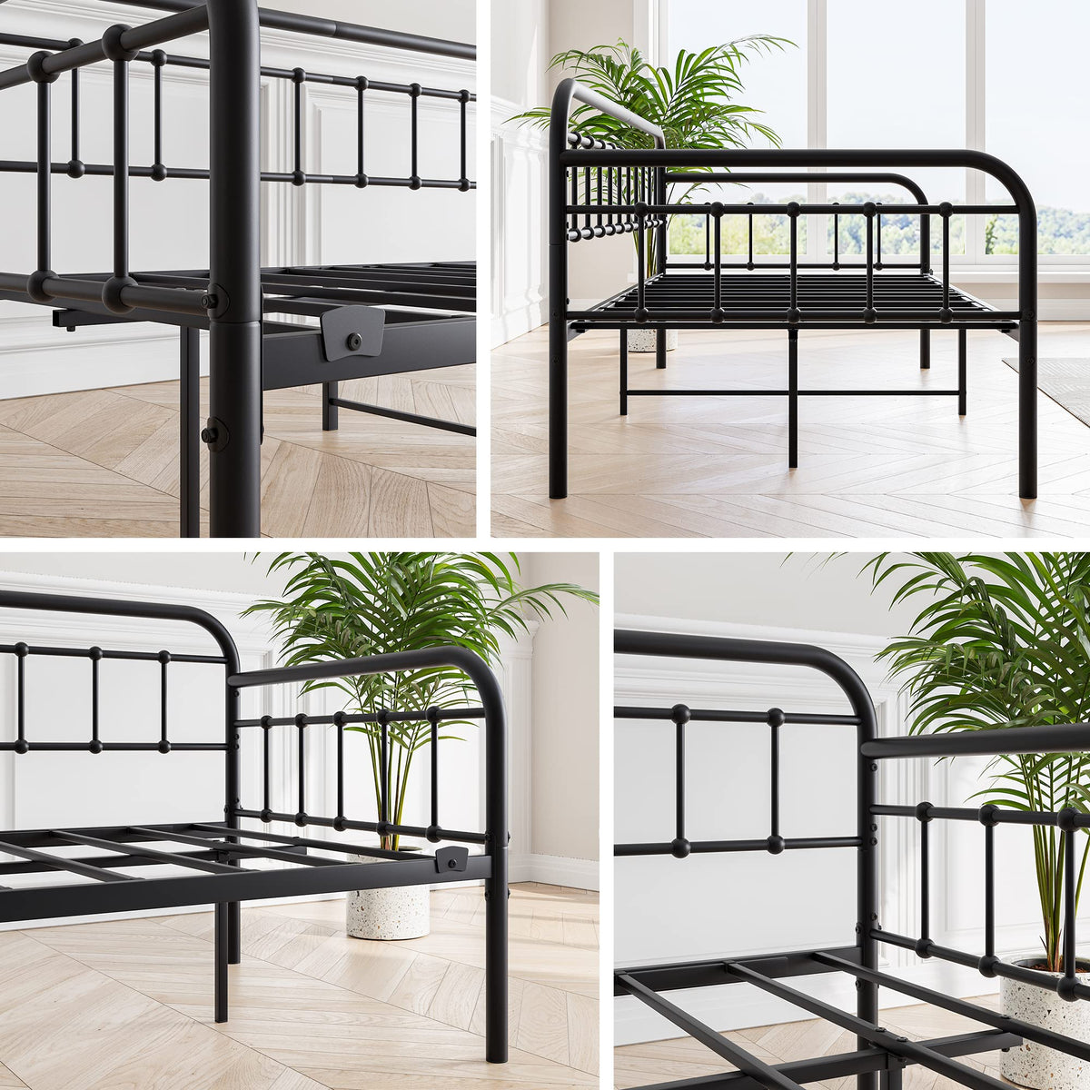 Black Twin Size Metal Daybed Frame M8138