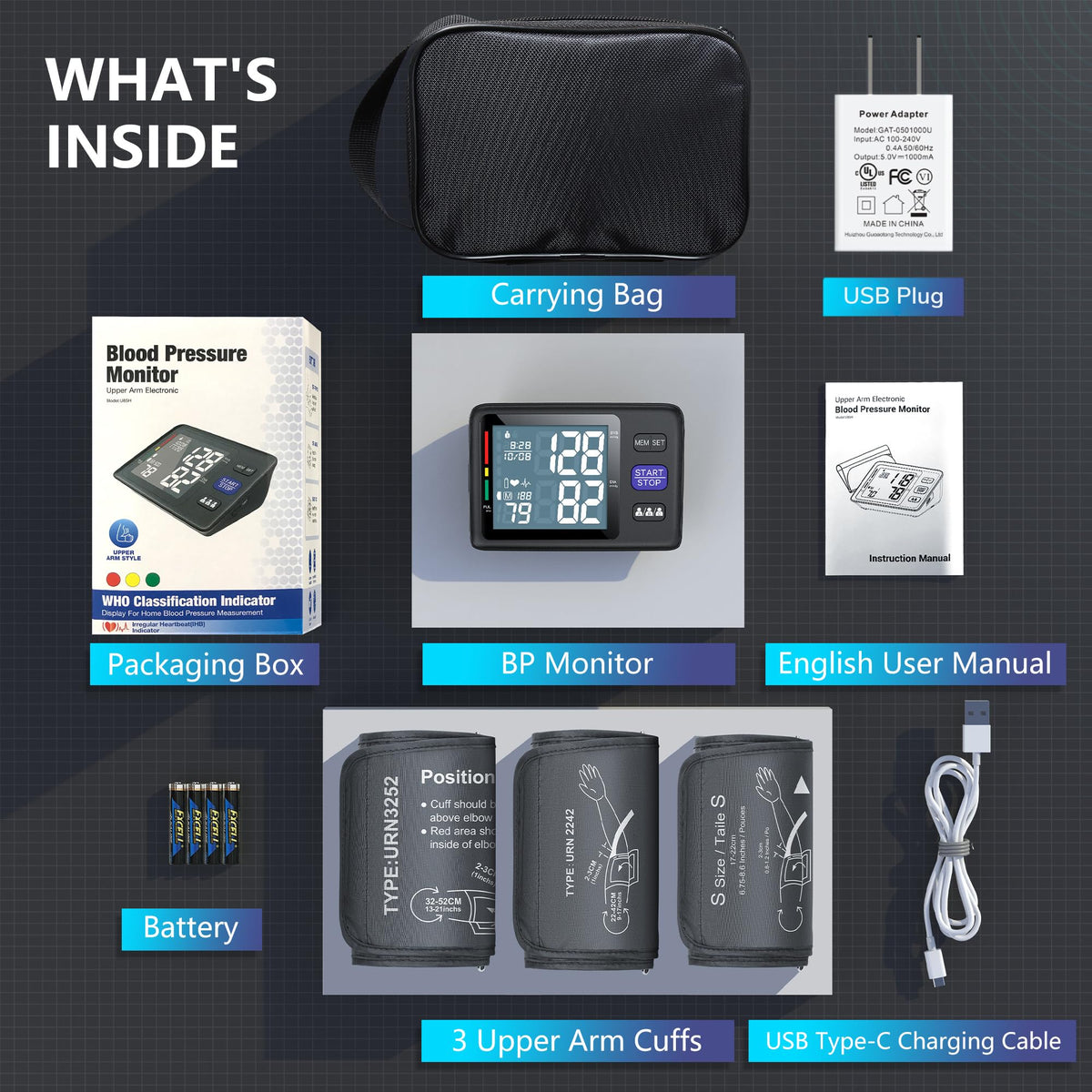 Automatic Upper Arm Blood Pressure Monitor, 3 Cuffs W765842