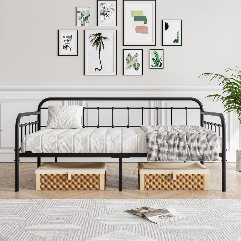 Black Twin Size Metal Daybed Frame M8138