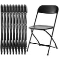 Black 10-Pack Folding Plastic Chair with Metal Frame P7017