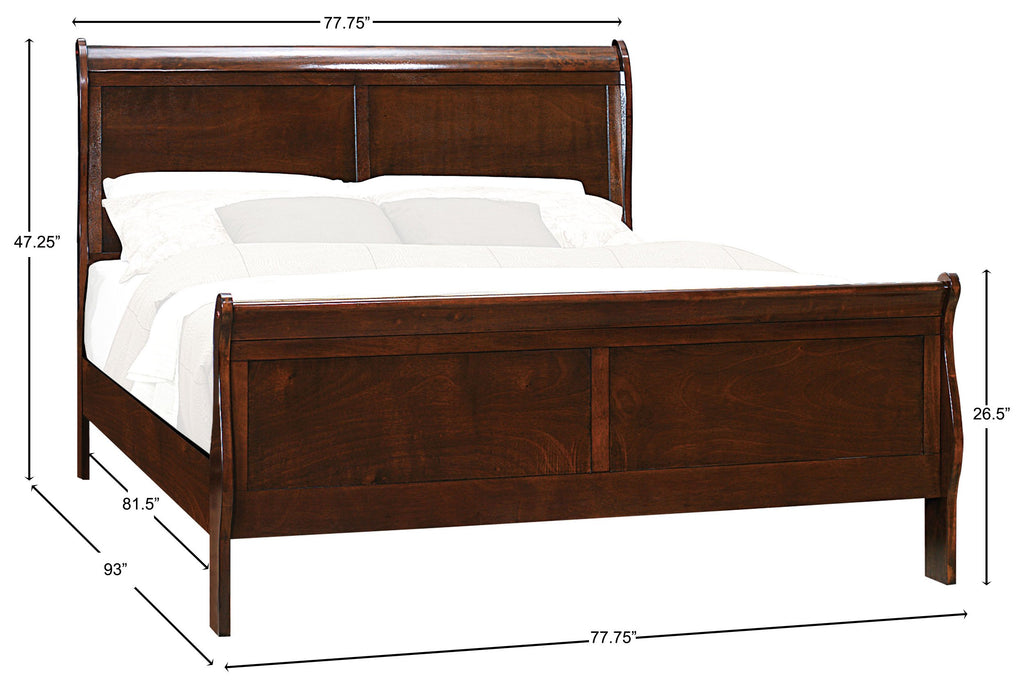 Cal King Cherry Sleigh Panel Bed X74642