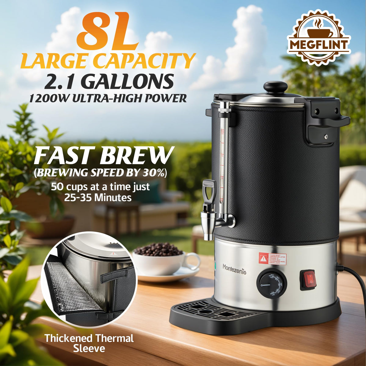 50-Cup Stainless Steel Double Insulated Coffee Urn A897632