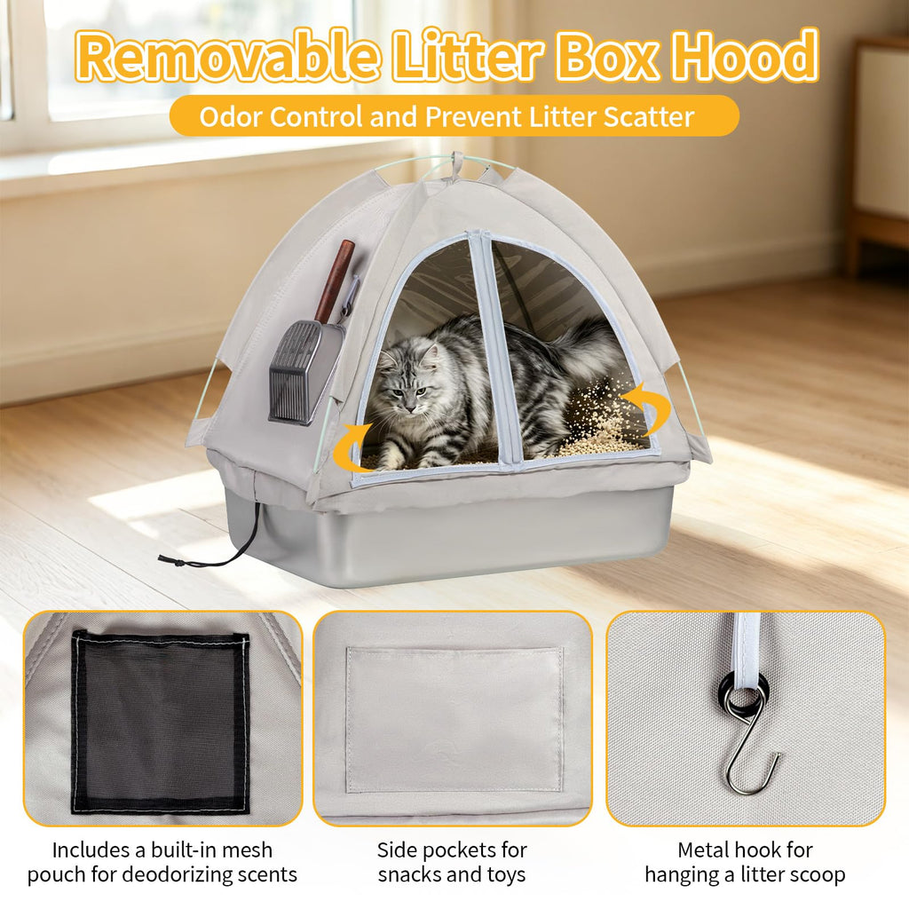 Stainless Steel Extra Large Enclosed Cat Litter Box A179