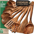 10 Pcs Non Toxic Teak Wooden Kitchen Utensils Set N230