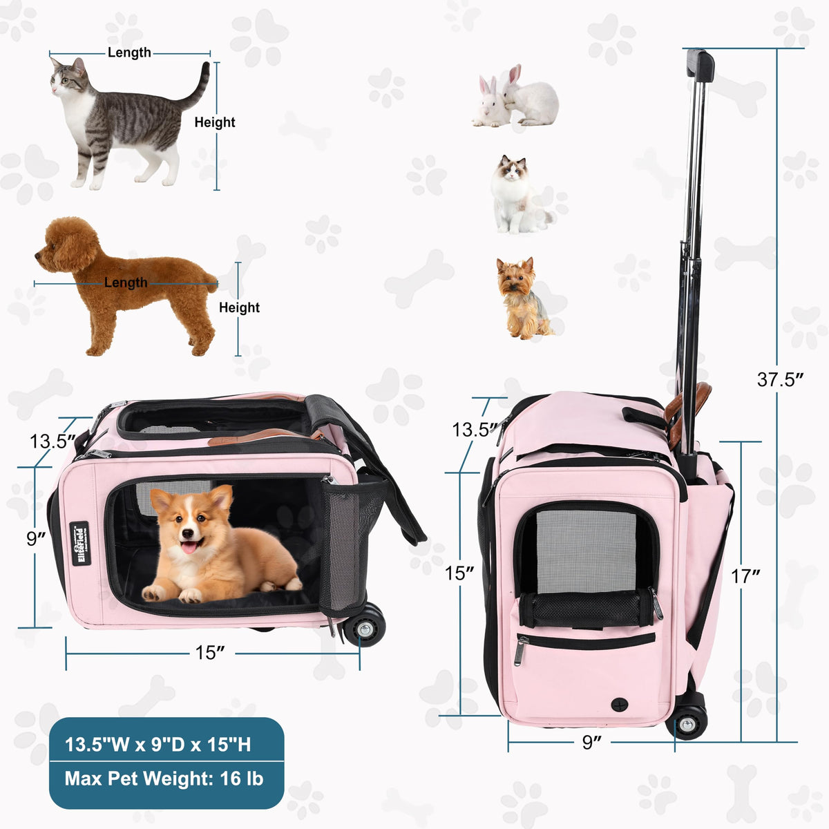 Rolling Dog & Cat Carrier R88384
