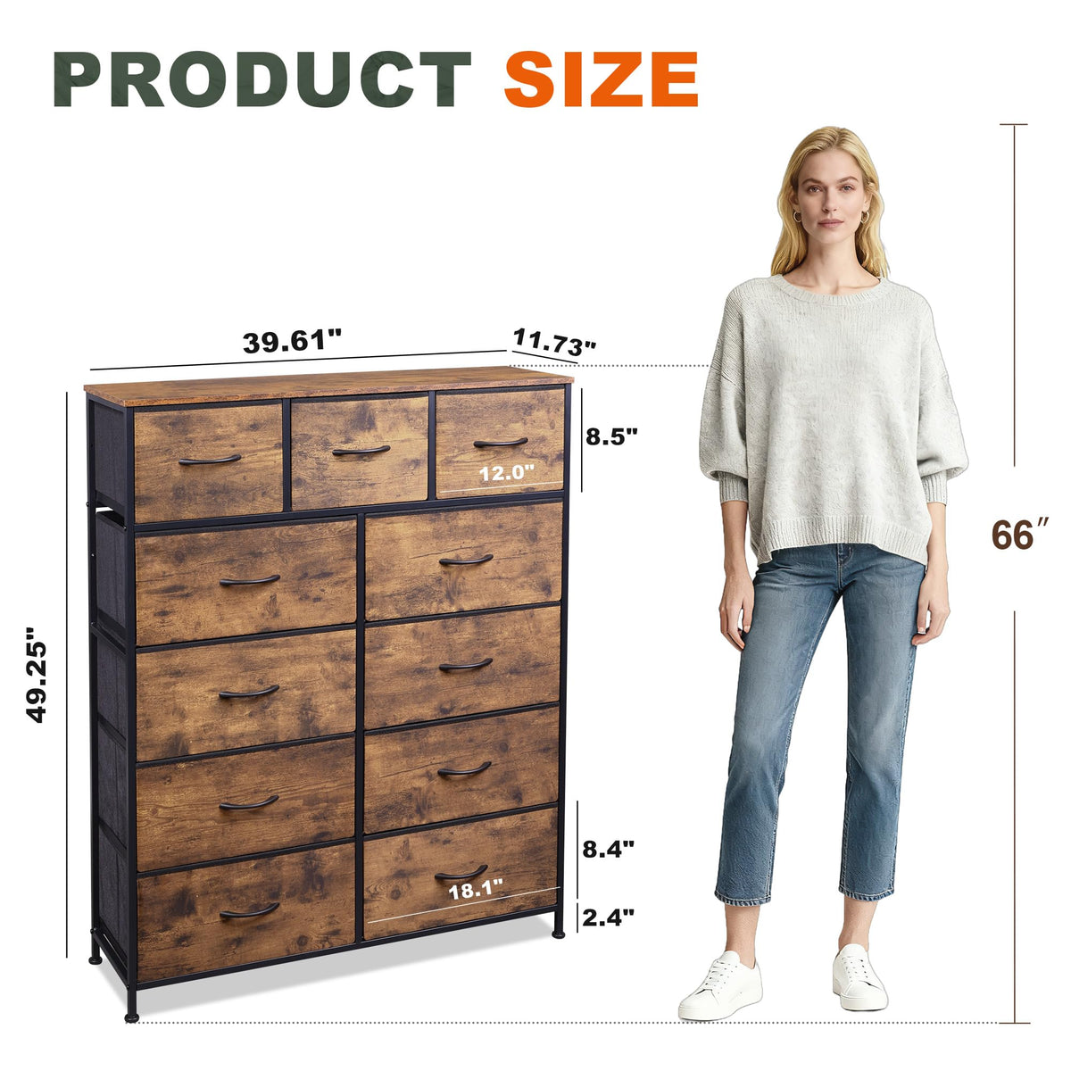 Entertainment Center with 11 Fabric Drawers O97597