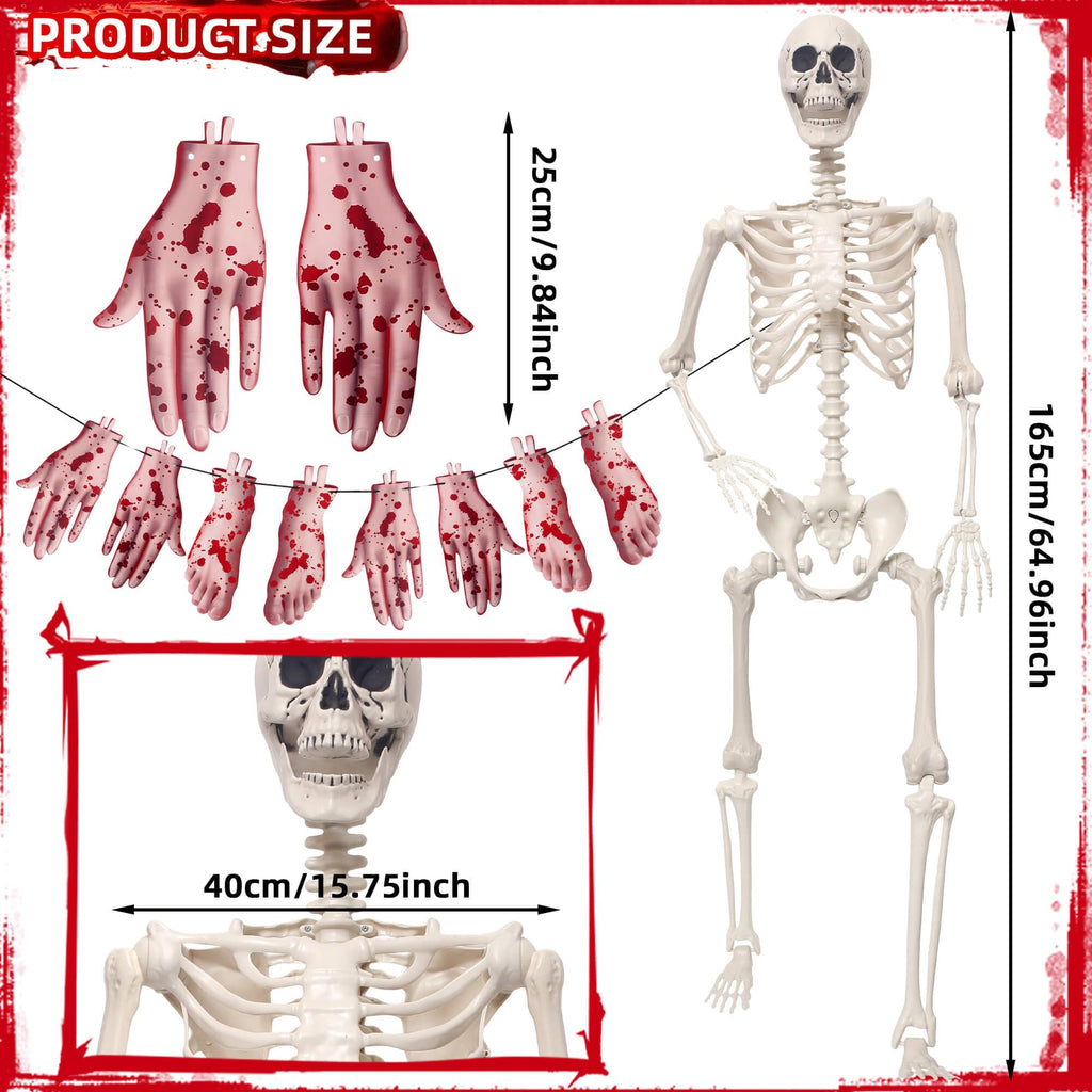 5.4Ft Poseable Skeleton Plastic Human Bones K720846