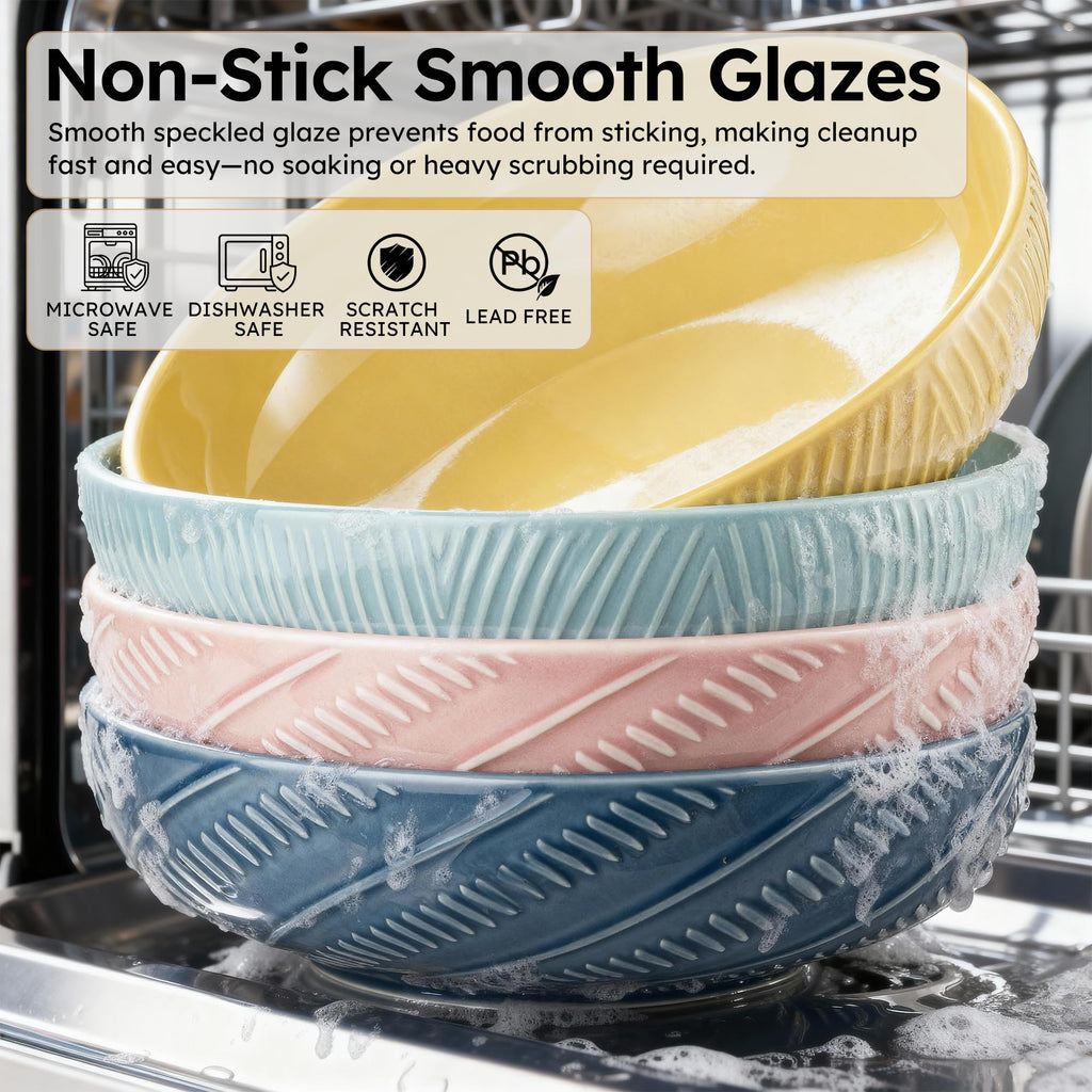 8.5Inch 36OZ Ceramic Pasta Bowls Set of 4 R58531