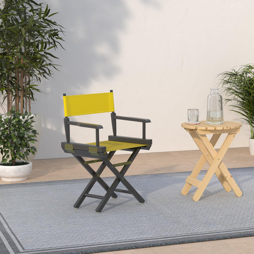 18" Black Frame-Gold Canvas Director Chair J732