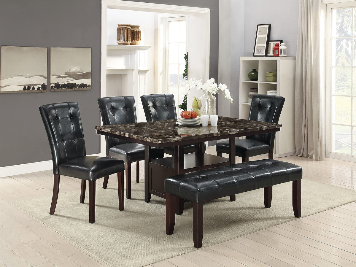 Black Faux Leather Dining Chairs Set of 2 J71849