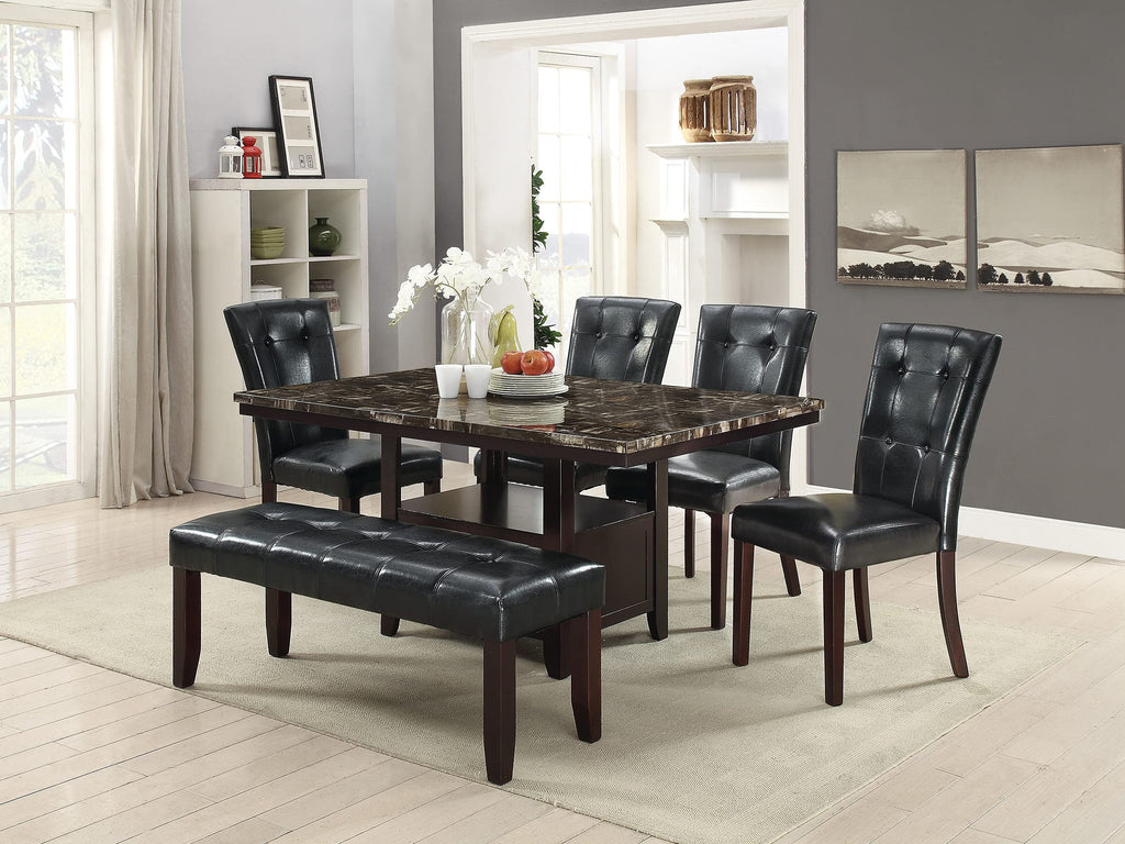 Black Faux Leather Dining Chairs Set of 2 J71849