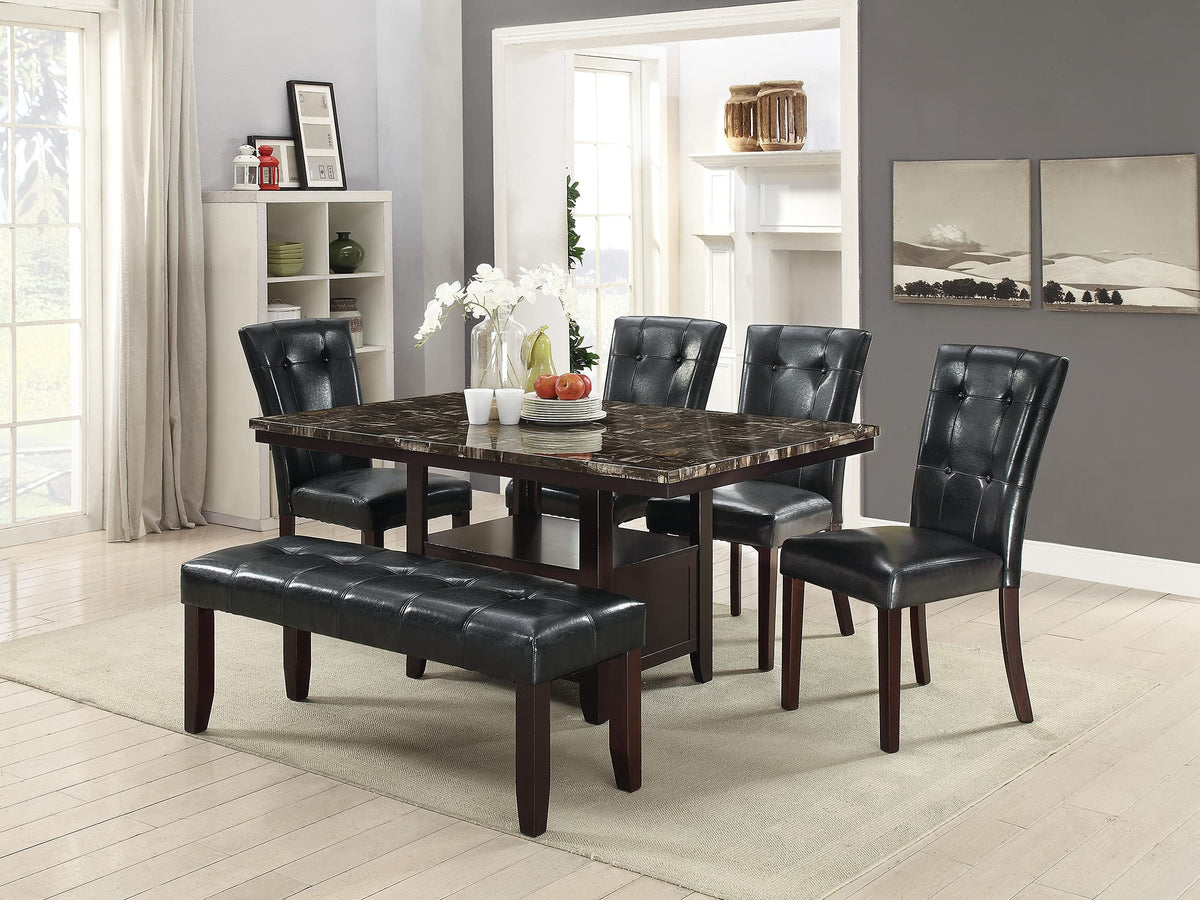 Black Faux Leather Dining Chairs Set of 2 J71849