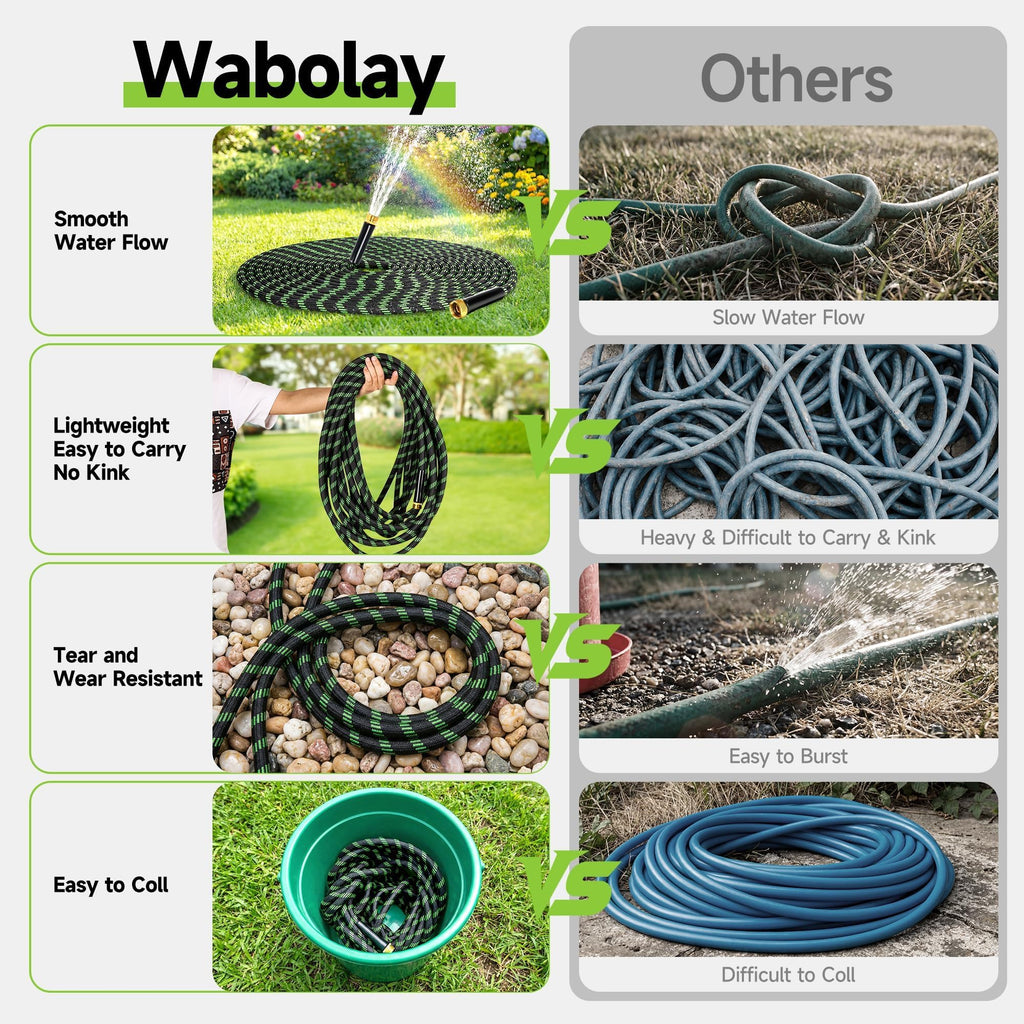 100 ft Flexible Lightweight Kink-Free Garden Hose with 10 Function Nozzle H267